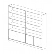 Bookshelf with 2 Sections 4 Doors 
